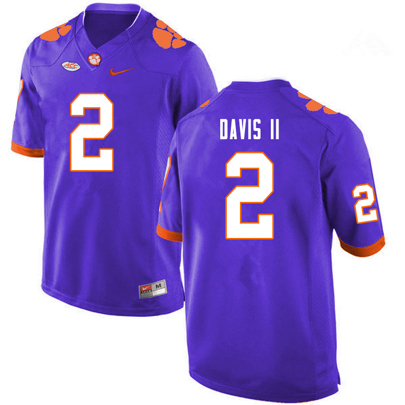 Men #2 Fred Davis II Clemson Tigers College Football Jerseys Sale-Purple